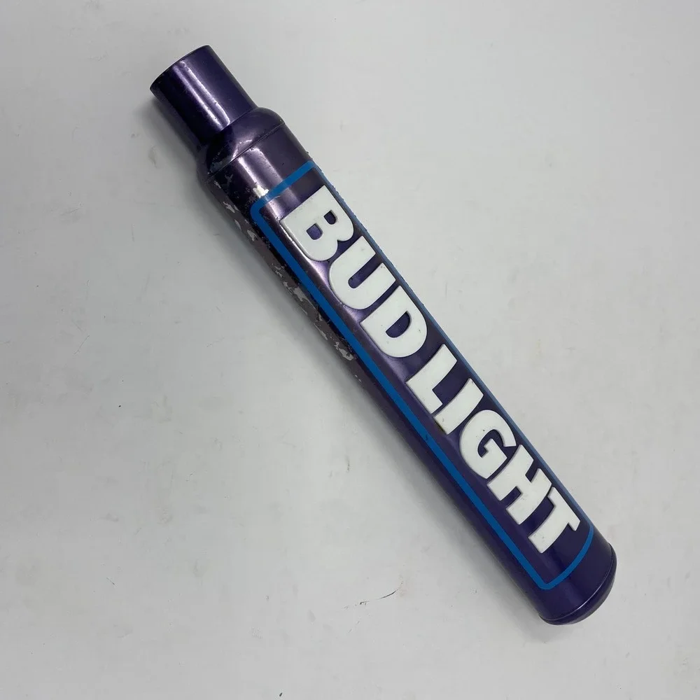 Bud Light Beer Tap Handle Metallic Purple Raised Lettering Barware Man Cave
